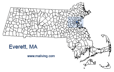 Everett, MA Map