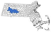 Massachusetts Region Map - Hampshire County