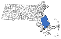 Massachusetts South of Boston Region Map - Plymouth County