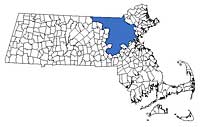Massachusetts North of Boston Region Map - Middlesex County