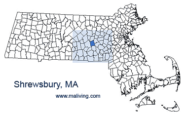 Shrewsbury, MA Map