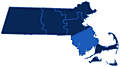 Massachusetts South of Boston, South Shore, Region Map