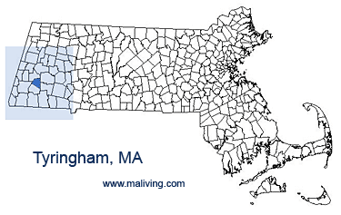 Tyringham, MA Map