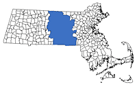 Massachusetts Region Map - Worcester County